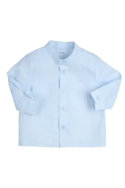 Baby blouse/overhemd blauw