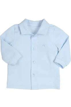 Baby blouse/overhemd blauw