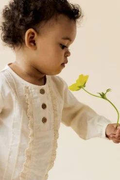 Baby blouse/overhemd grijs