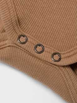 Baby romper korte mouw bruin
