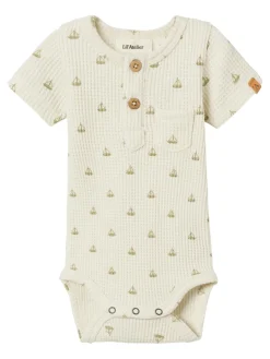 Baby romper korte mouw grijs