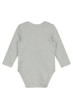 Baby romper lange mouw grijs
