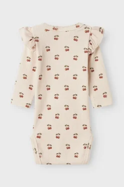 Baby romper lange mouw rose