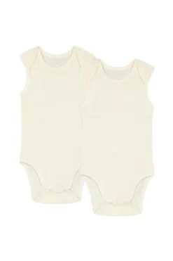 Baby romper mouwloos ecru