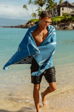 Bad & beach badlaken blauw