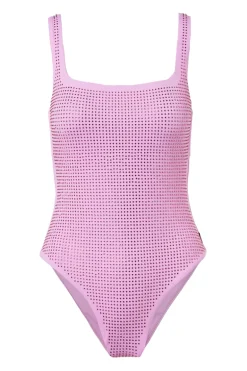 Bad/beach dames badpak mode rose