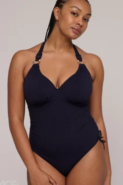 Bad/beach dames badpak modecup blauw