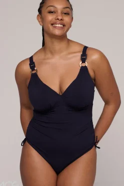 Bad/beach dames badpak modecup blauw
