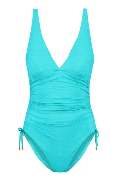 Bad/beach dames badpak modecup blauw