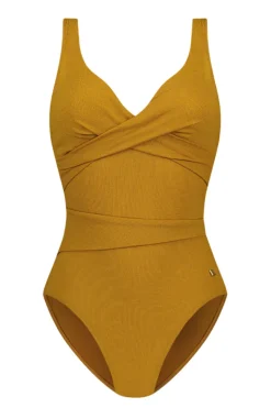 Bad/beach dames badpak modecup bruin