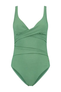 Bad/beach dames badpak modecup groen