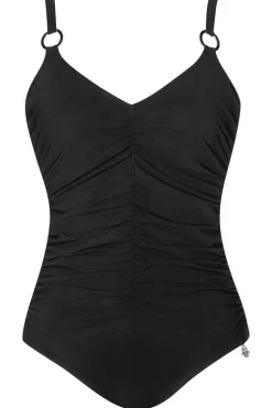 Bad/beach dames badpak modecup zwart
