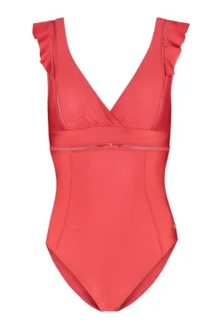 Bad/beach dames badpak modecup rood
