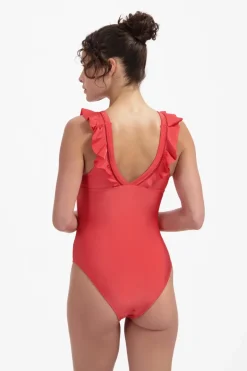 Bad/beach dames badpak modecup rood