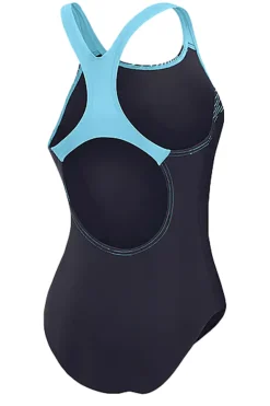 Bad/beach dames badpak sport blauw