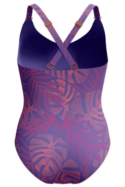Bad/beach dames badpak sport blauw