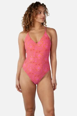 Bad/beach dames badpak sport rose
