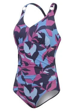 Bad/beach dames badpak sport blauw