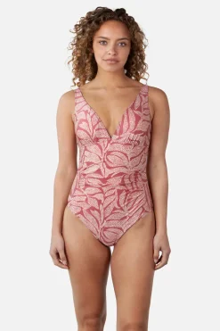 Bad/beach dames badpak sport bruin
