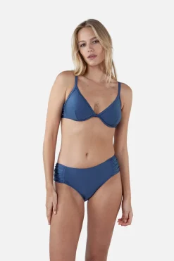 Bad/beach dames bikini slip blauw