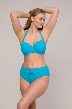 Bad/beach dames bikini slip blauw