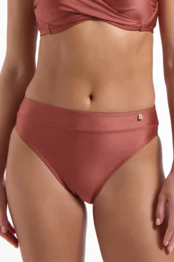 Bad/beach dames bikini slip bruin