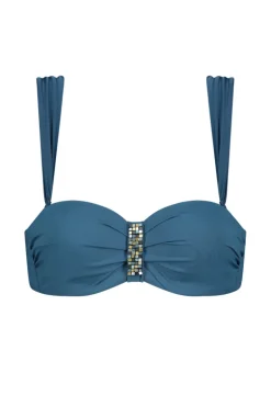 Bad/beach dames bikini top blauw