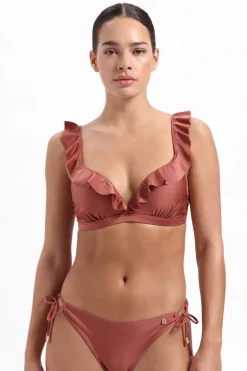 Bad/beach dames bikini top bruin