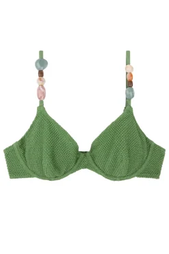 Bad/beach dames bikini top groen