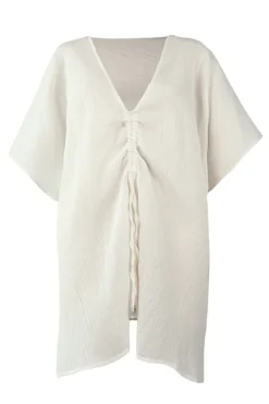 Bad/beach dames blouse strand wit