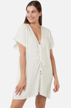 Bad/beach dames blouse strand wit