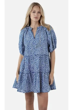 Bad/beach dames jurkje strand blauw