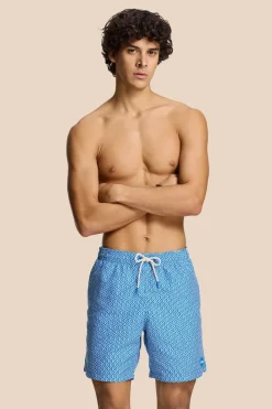 Bad/beach heren zwemshort blauw