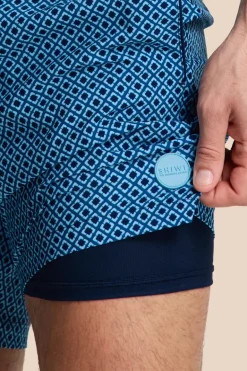 Bad/beach heren zwemshort blauw