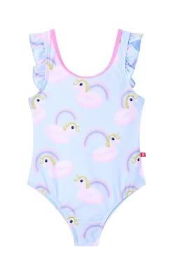 Bad/beach meisjes badpak mode blauw