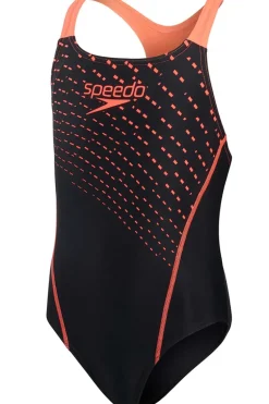 Bad/beach meisjes badpak sport zwart