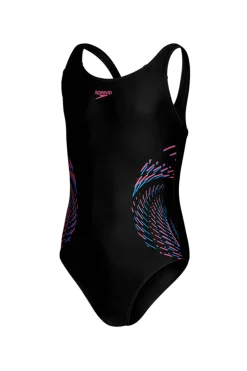 Bad/beach meisjes badpak sport zwart