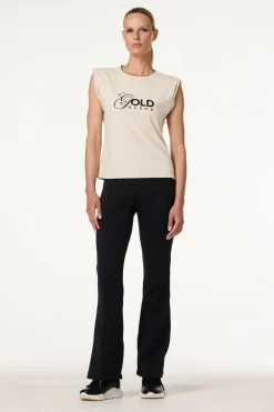 Casual dames t-shirt km bruin