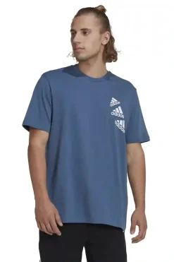Casual heren t-shirt km blauw