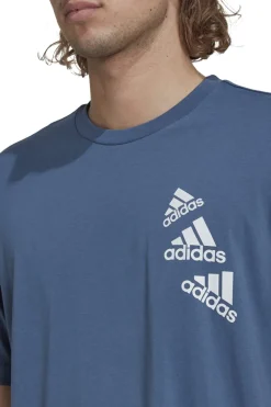 Casual heren t-shirt km blauw