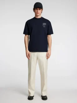 Casual heren t-shirt km blauw