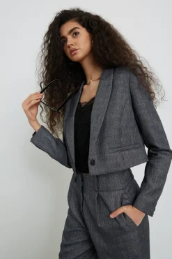 Dames blazer grijs