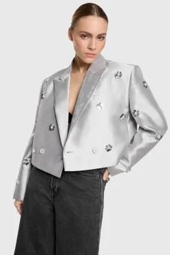 Dames blazer zilver