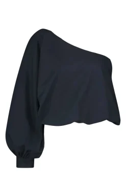 Dames blouse korte mouw blauw
