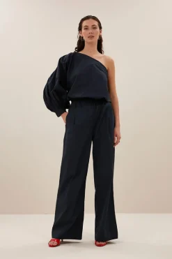 Dames blouse korte mouw blauw