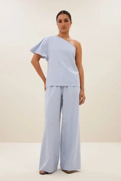 Dames blouse korte mouw blauw