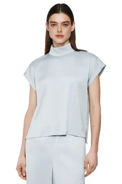 Dames blouse korte mouw blauw
