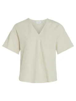 Dames blouse korte mouw bruin