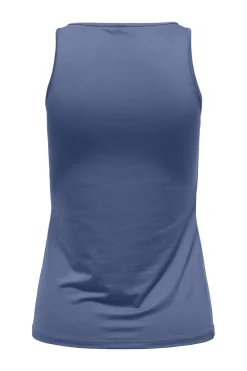 Dames blouse korte mouw blauw