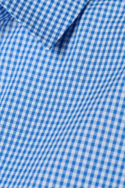 Dames blouse korte mouw blauw